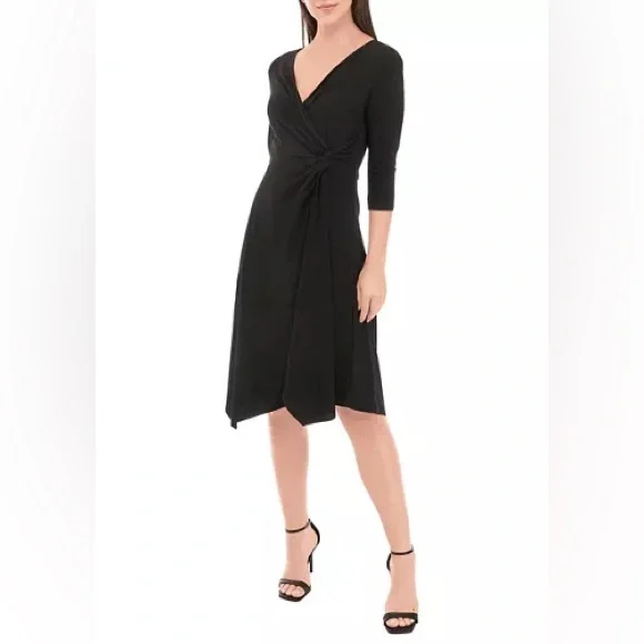 Perceptions | Dresses | Perceptionswomens Surplice Hanky Hem Fit And Flare  Dress | Poshmark